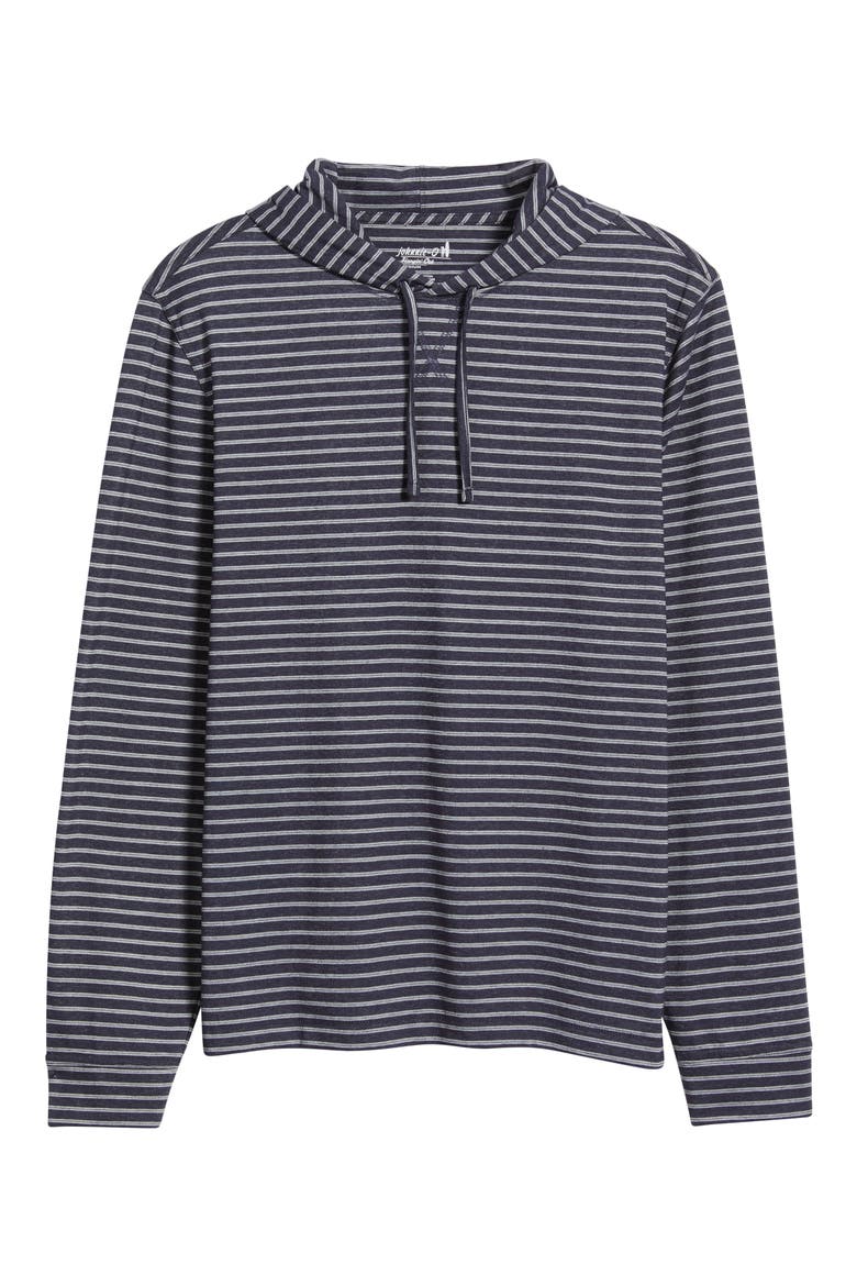 Wycliff Stripe Hangin' Out Drawstring Hoodie, Alternate, color, NAVY