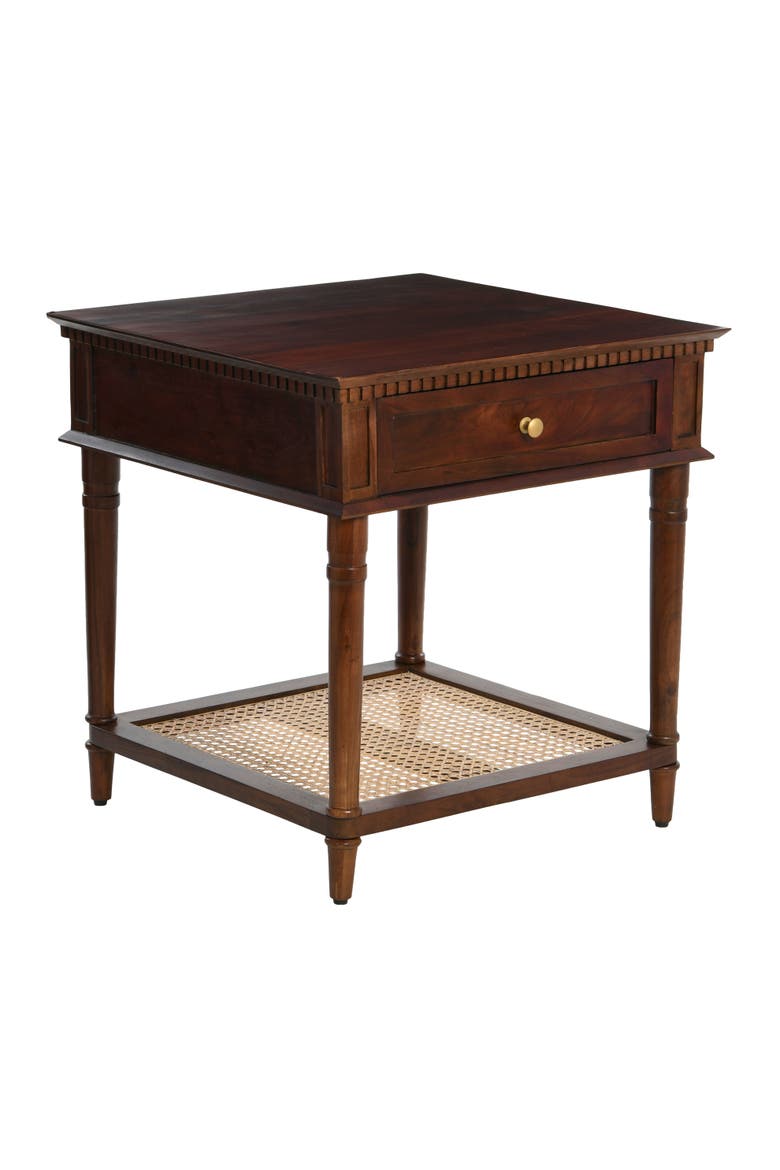 End Table with Drawer and Storage Shelf, Main, color, Brown