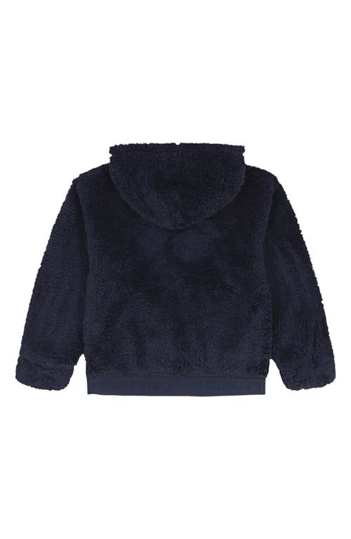 Tommy Hilfiger Kids' Minky Fleece Zip Up Hoodie In Blue