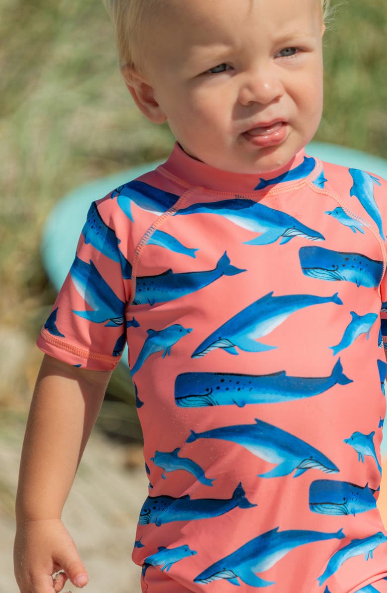 Snapper Rock Whale Tail One-Piece Rashguard Swimsuit, Alternate, color, 