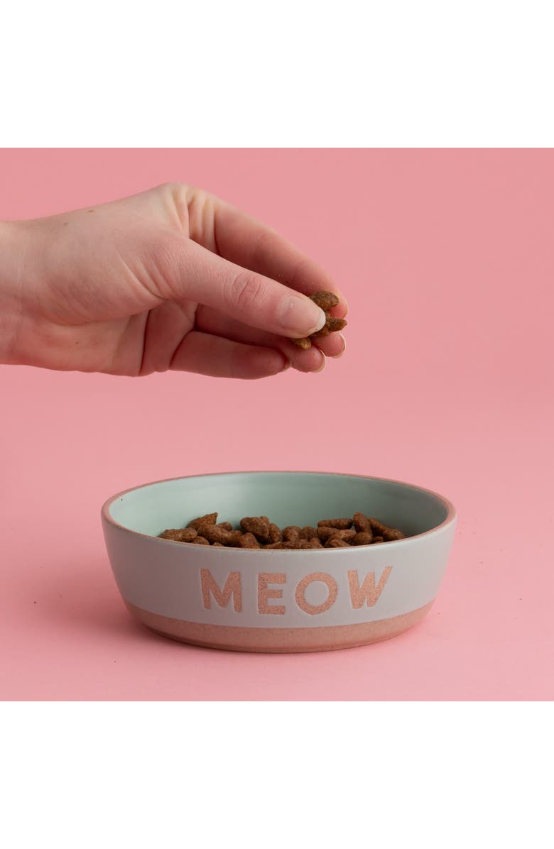 MASON CASH Meow Cat Bowl, 5.1 Inches, 10.1oz, Food & Water Dish, Alternate, color, Multicolored