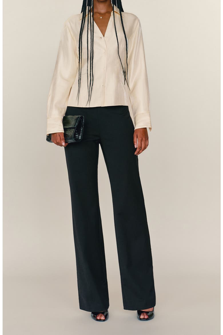 x Camille Rowe Nico Button-Up Shirt, Alternate, color, VANILLA