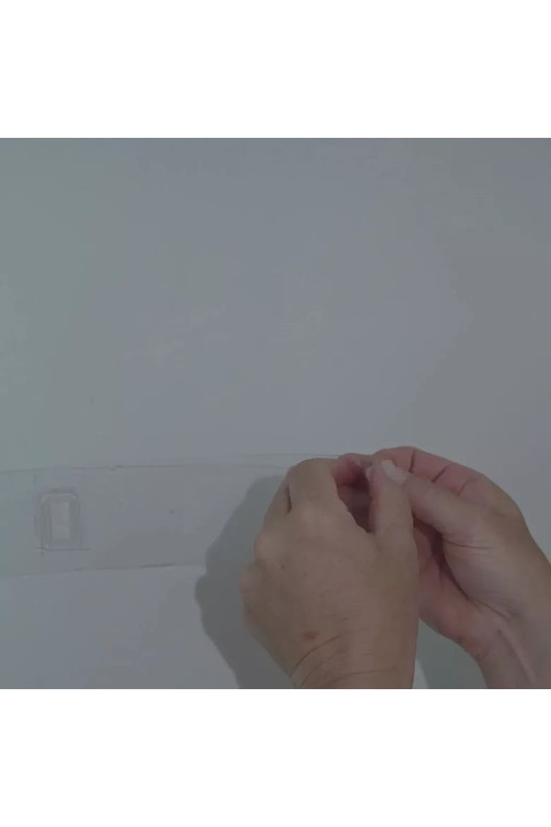 Wall Mounted Self Adhesive Hook Rack with 4 Adjustable Sliding Hooks, Alternate, color, Beige