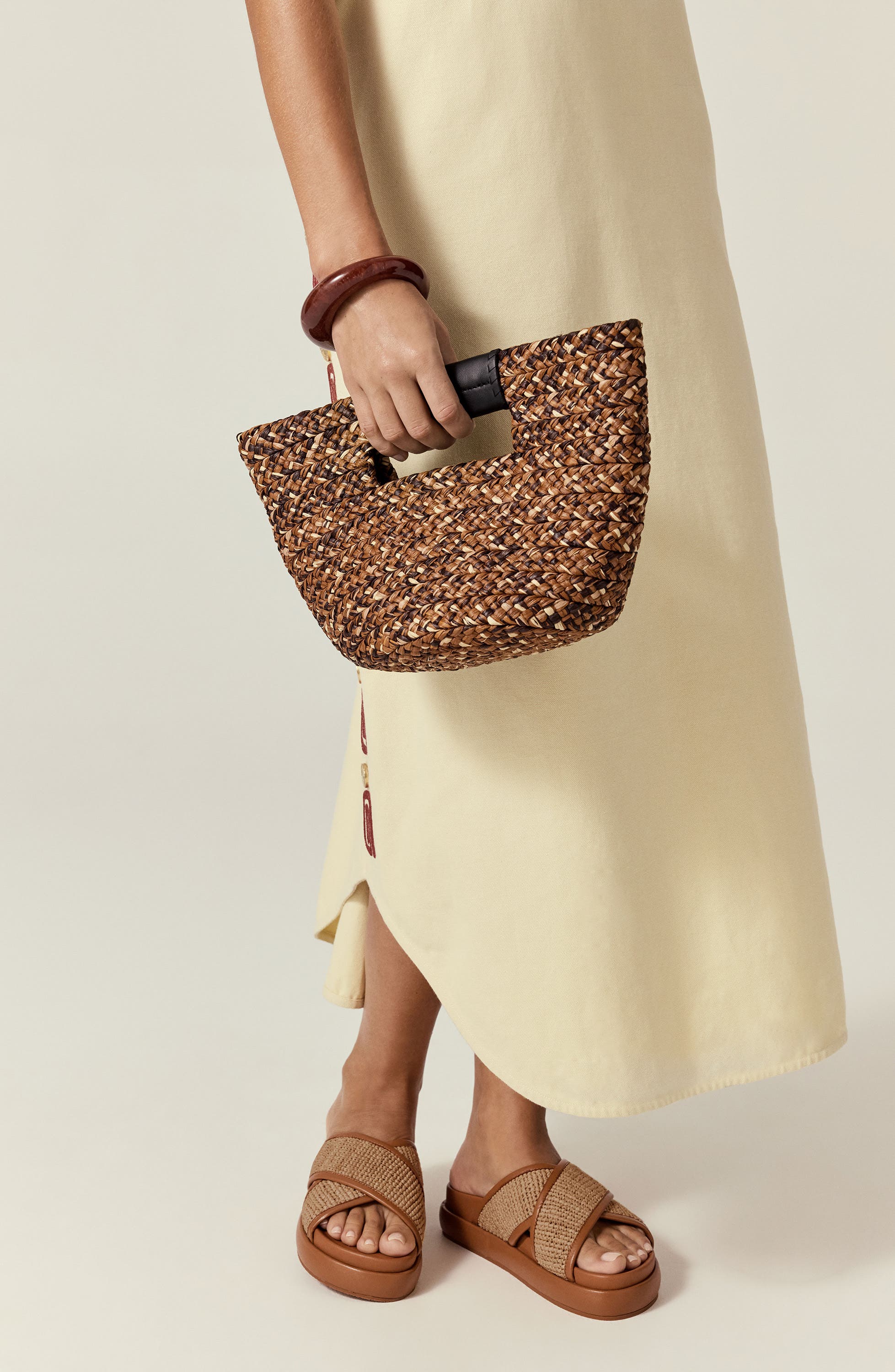 Helen Kaminski Mini Remi Braided Raffia Tote, Alternate, color, 