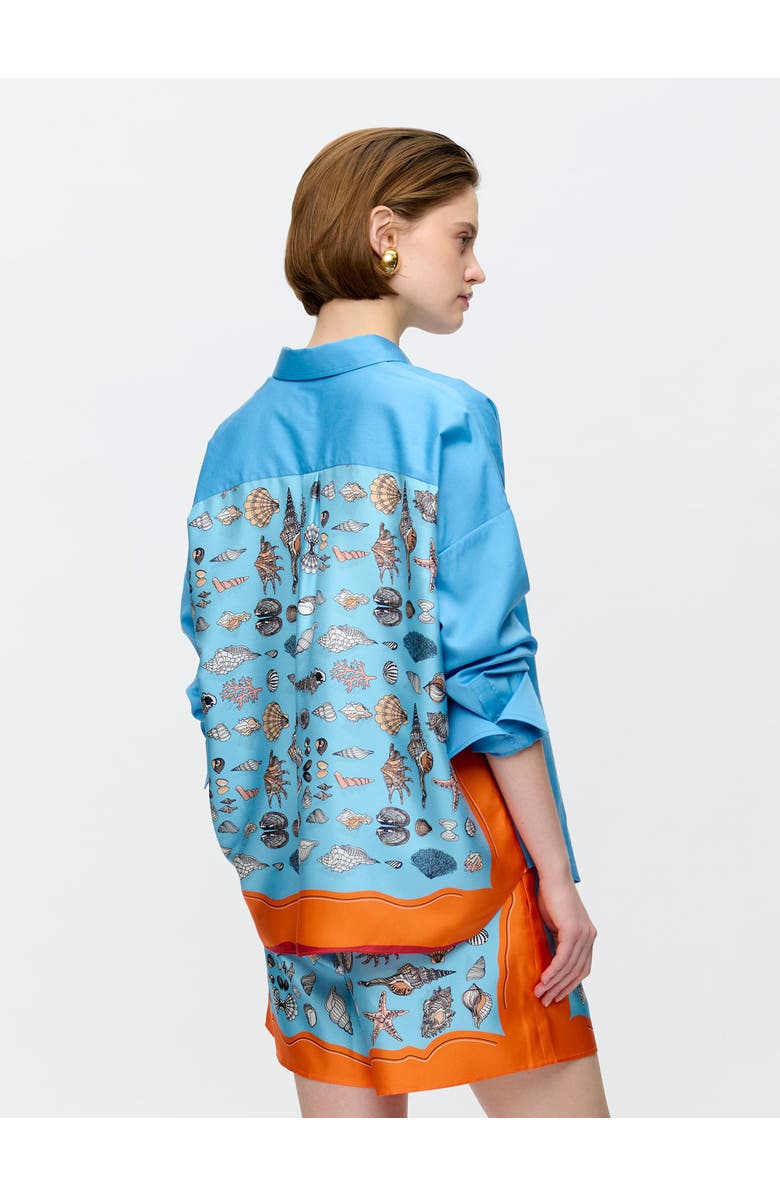 Callas Milano SIRENE Scarf back shirt, Alternate, color, Blue / Orange