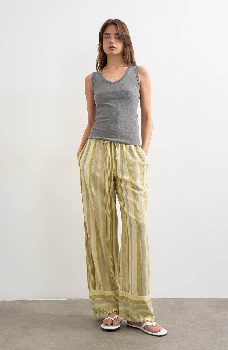 Topshop V-Neck Stretch Cotton Rib Tank, Alternate, color,