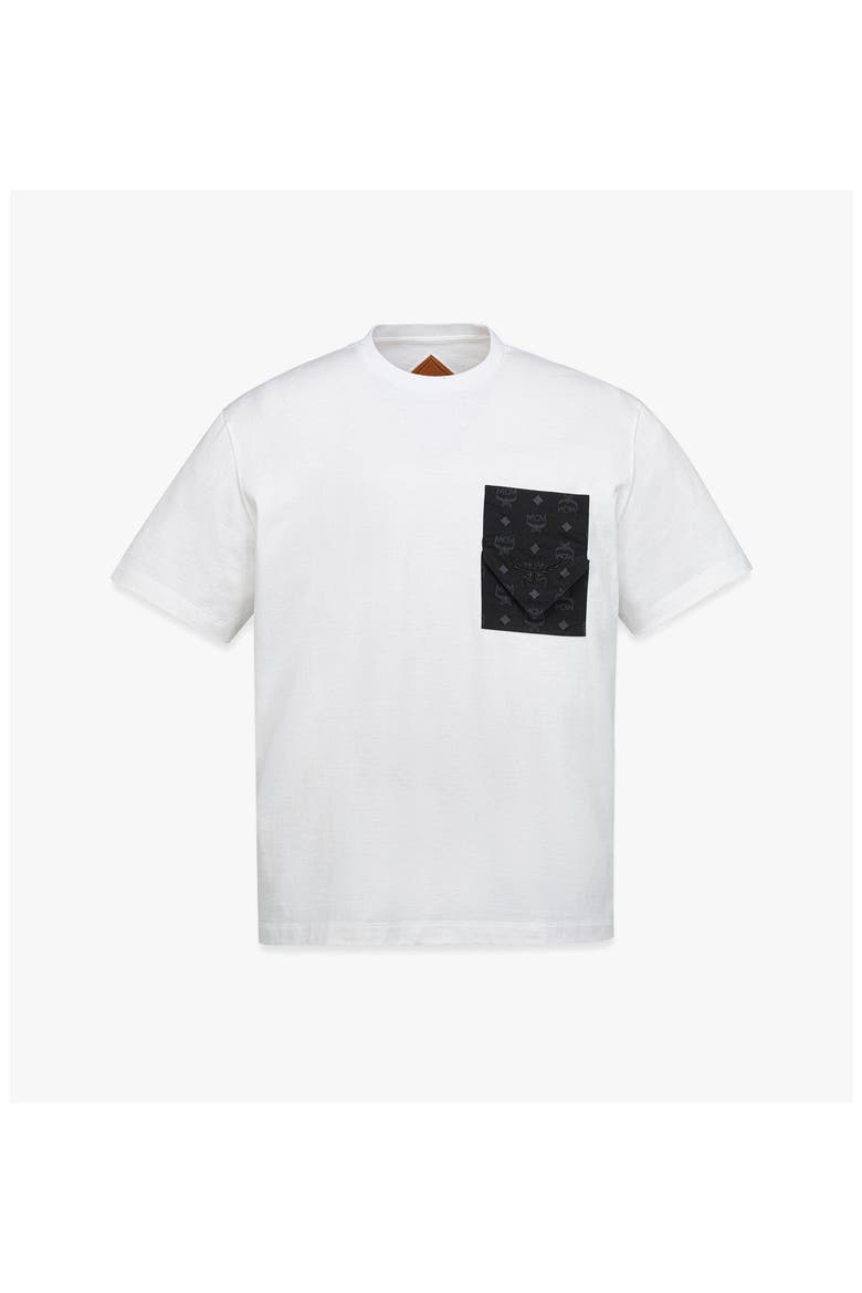 Monogram Patch Pocket T-Shirt in Organic Cotton, Main, color, Black & White