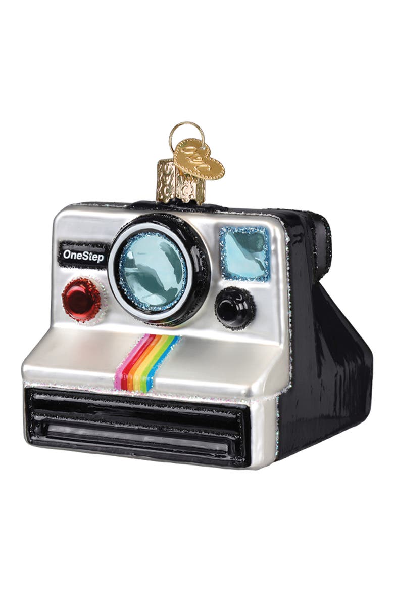 Polaroid OneStep Camera Christmas Ornament, Main, color, BLACK MULTI