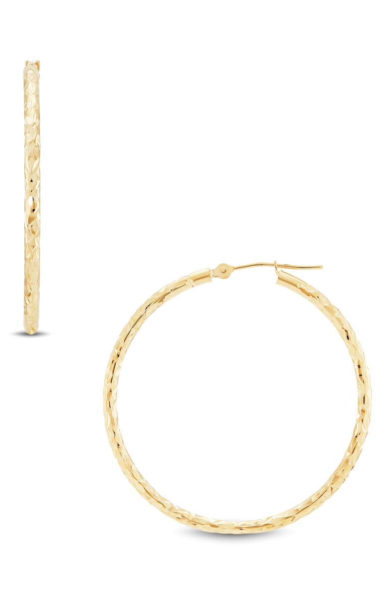 Frankie & Zoe Textured Hoop Earrings, Main, color, Yellow Gold