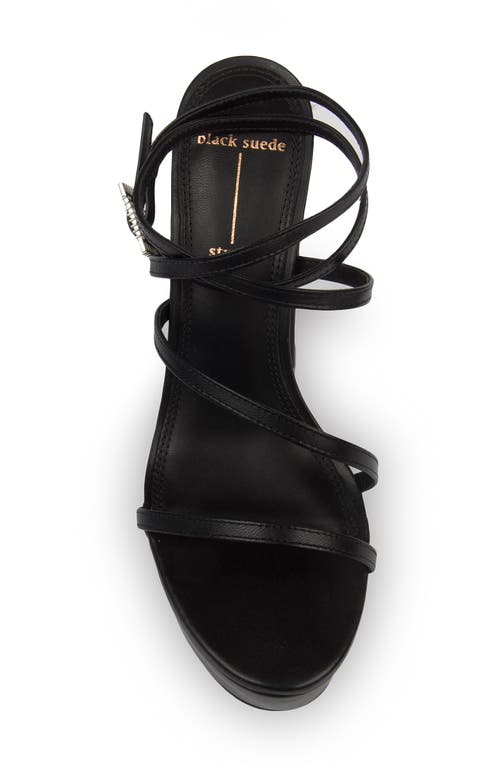 Black Suede Studio Kim Platform Sandal In Black Leather