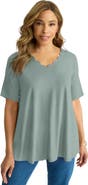 Jessica London Scalloped V-Neck Tunic