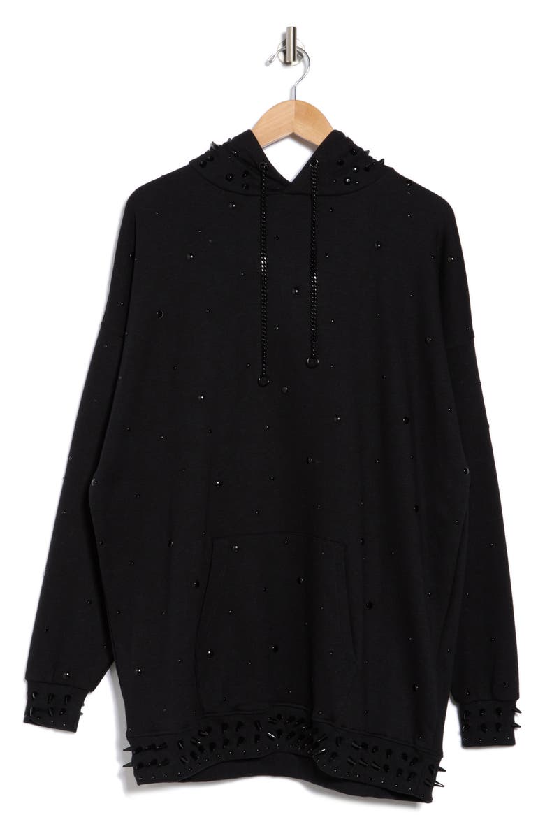Rebecca Minkoff Downtown Oversize Studded Sweatshirt Dress, Alternate, color,