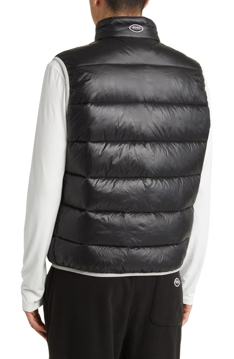 BOSS x NFL Corner Recycled Polyamide Puffer Vest, Alternate, color, Las Vegas Raiders Black