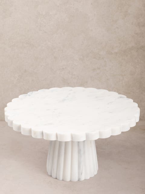 Bobby White Marble Cake Stand