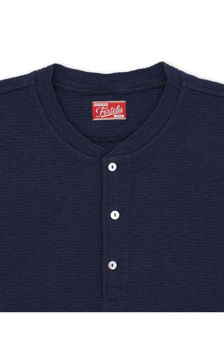 Fortela Amish Waffle Knit Henley, Alternate, color, Blue
