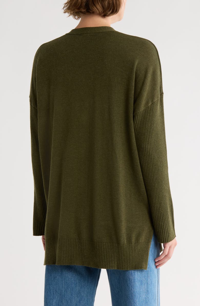 Splendid Oversize Ribbed Mixed Stitch Cardigan, Alternate, color, Blue Spruce