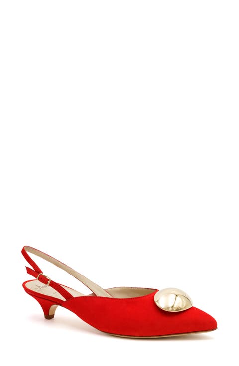 Abissa Slingback Pointed Toe Kitten Heel Pump (Women)