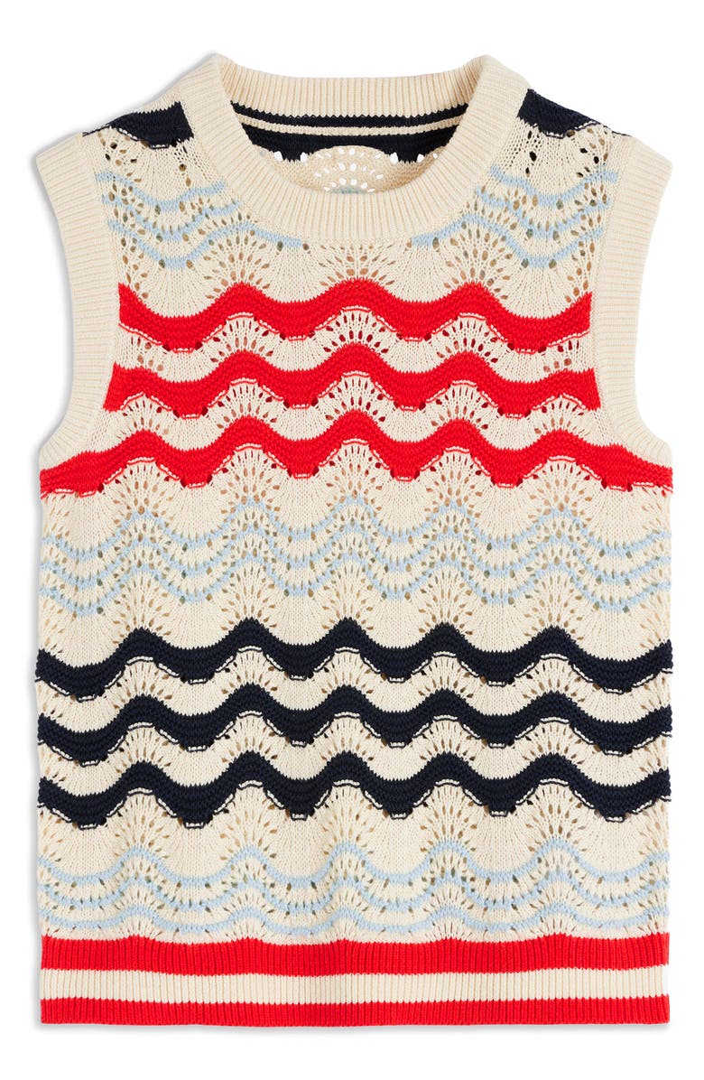 Boden Wave Cotton Sweater Vest, Alternate, color,