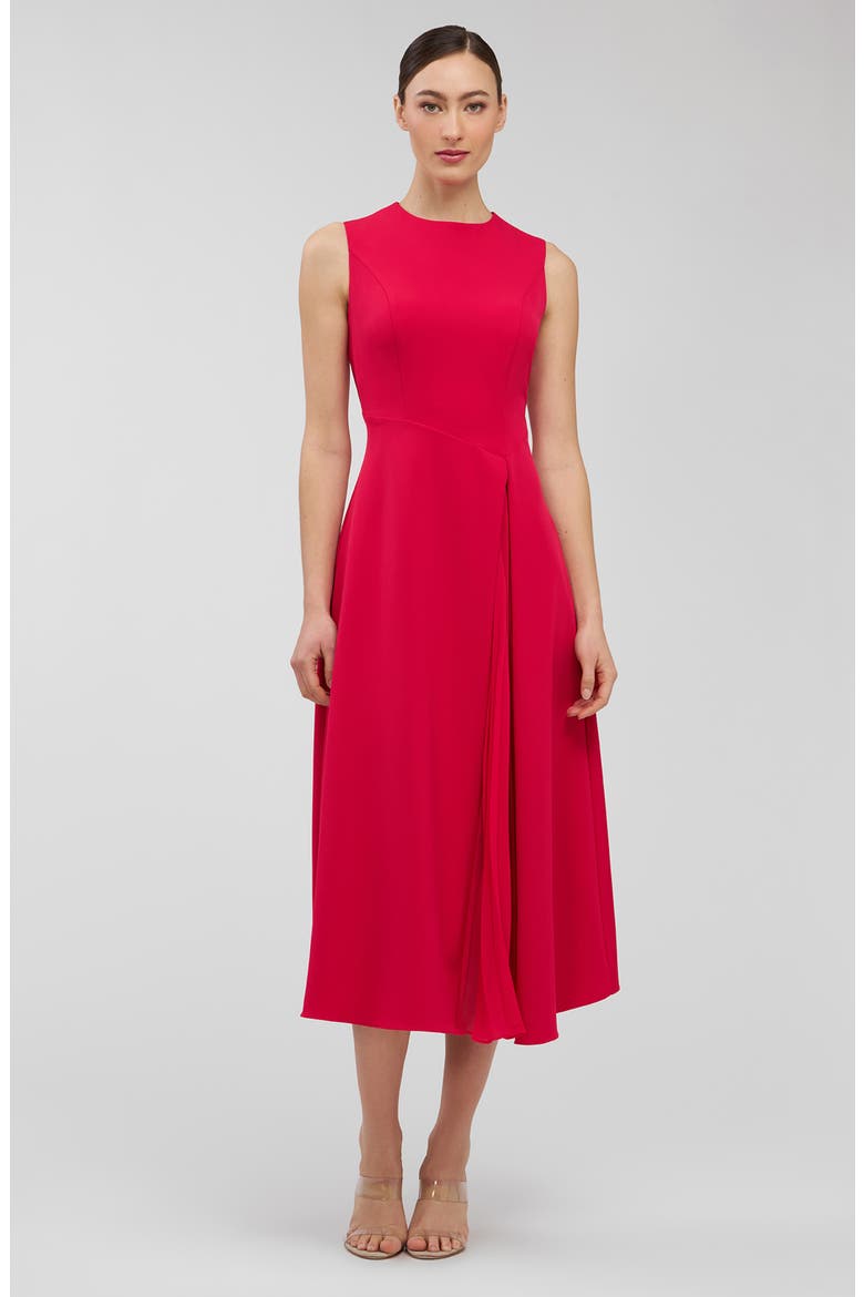 Elliot Chiffon Pleat Detail Cocktail Dress, Alternate, color, LIPSTICK