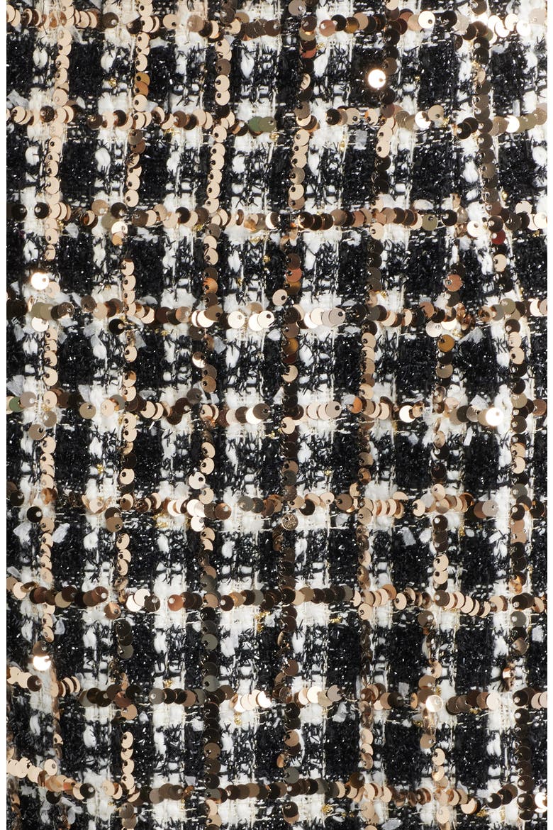 Sequin Tweed Dress, Alternate, color, WHITE BLACK