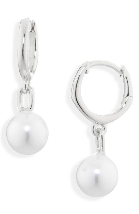Kylee Cultured Pearl Drop Huggie Hoop Earrings