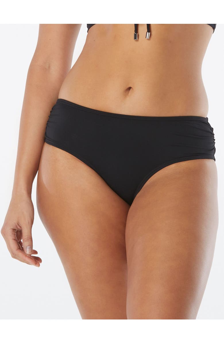 COCO REEF Prime Side Shirred Bikini Bottom, Main, color, Cast-Black
