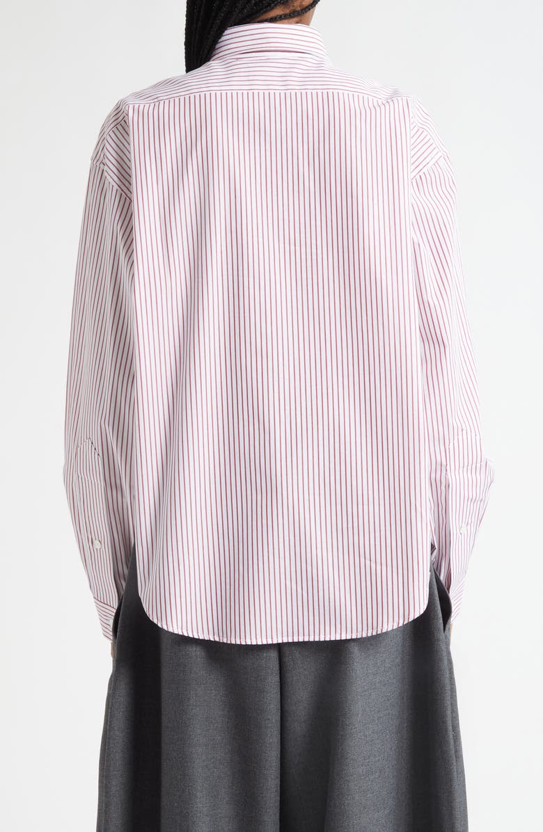 Vaquera Trompe l'Oeil Bra Stripe Graphic Button-Down Shirt, Alternate, color,