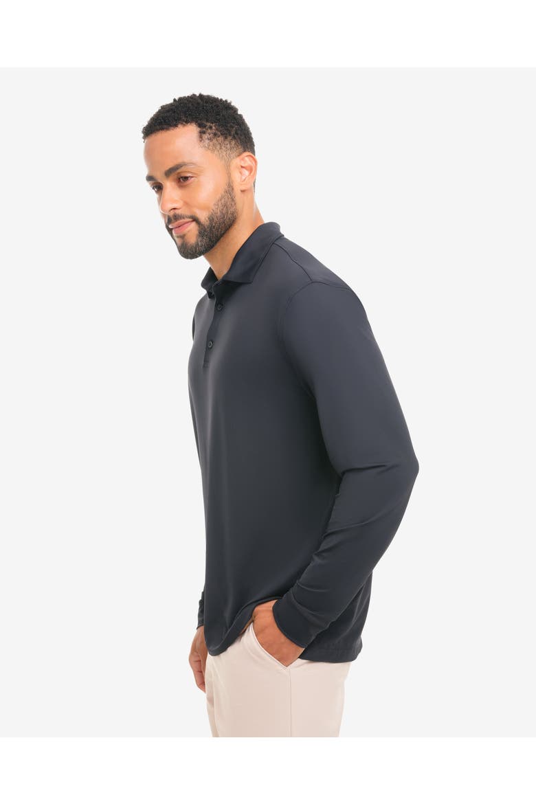 Men's Long Sleeve Collared Shirt with Sun and UV Protection, Alternate, color, Black