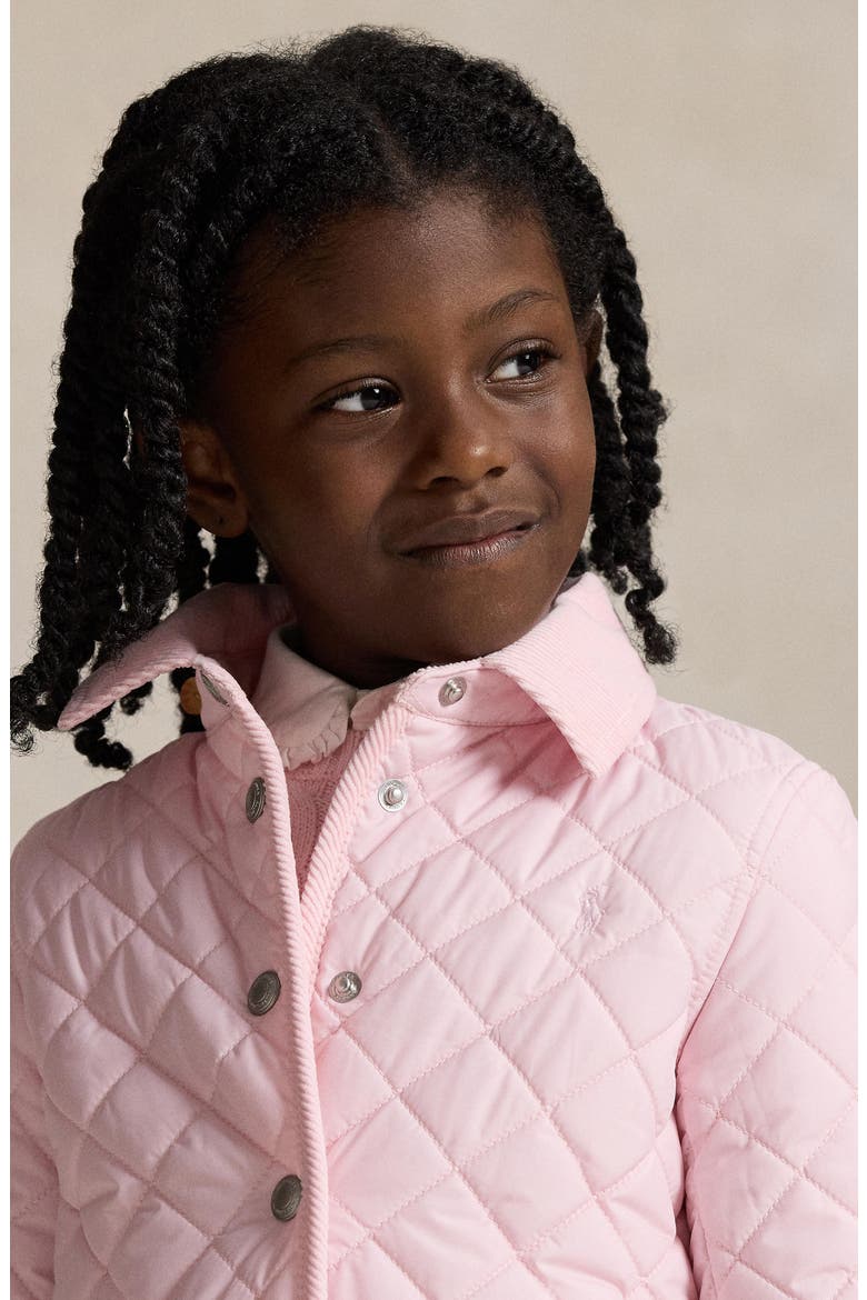Kids' Quilted Jacket with Removable Hood, Alternate, color, PINK