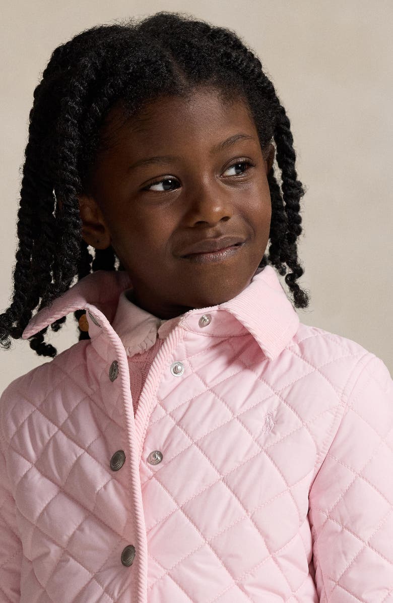 Polo Ralph Lauren Kids' Quilted Jacket with Removable Hood, Alternate, color, Hint Of Pink