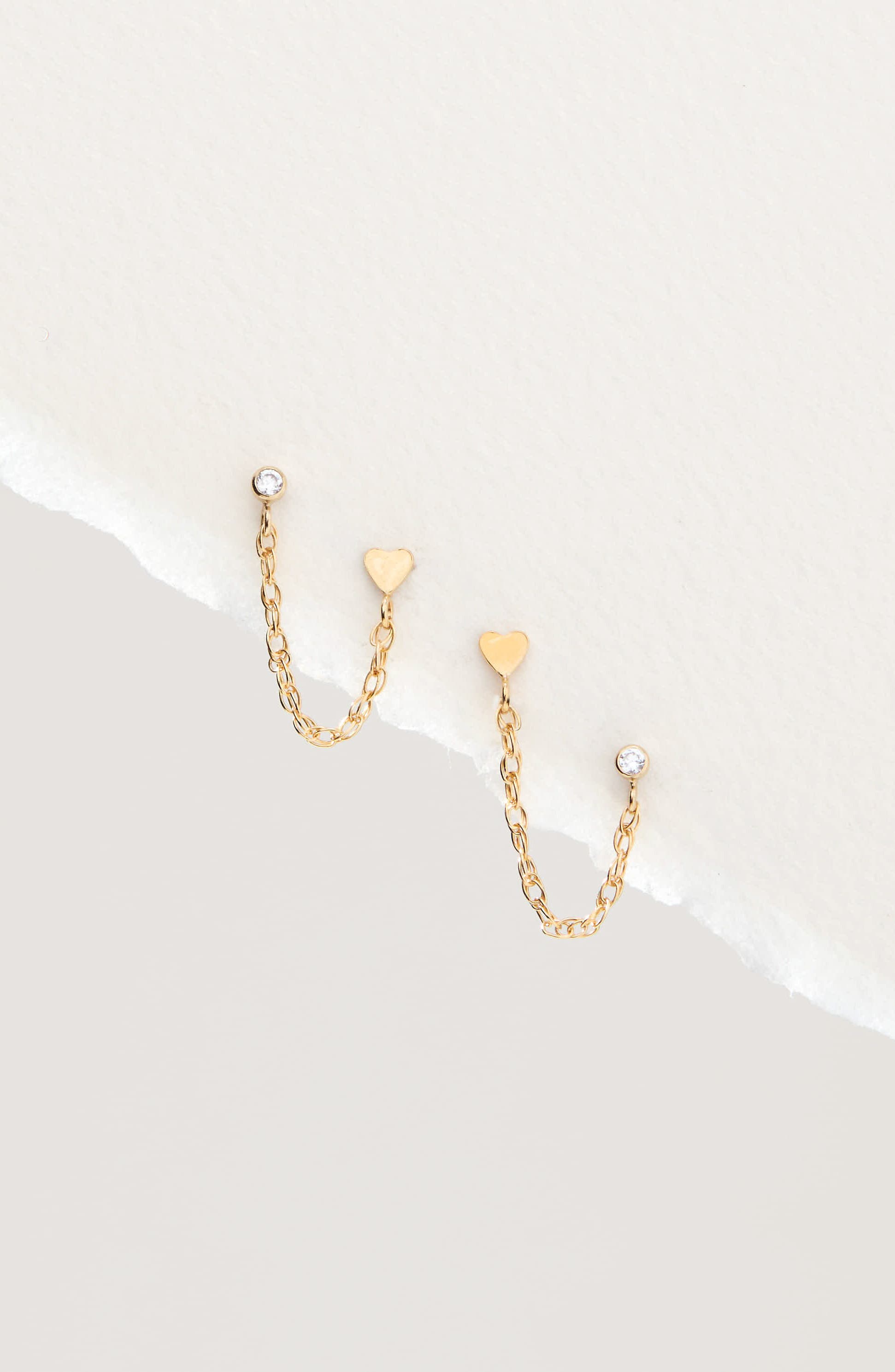 Set & Stones Josie Double Piercing Chain Drop Earrings (Women) | Nordstrom