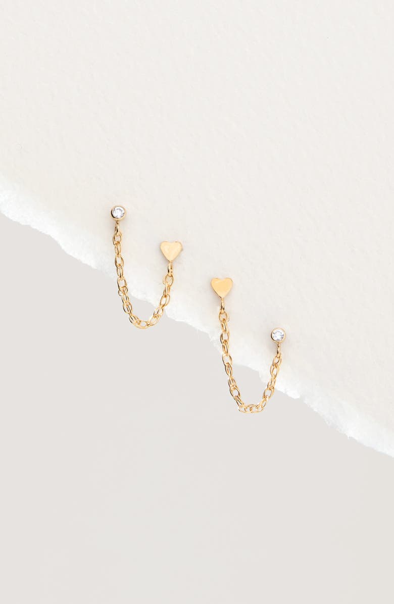 Set & Stones Josie Double Piercing Chain Drop Earrings, Alternate, color, 