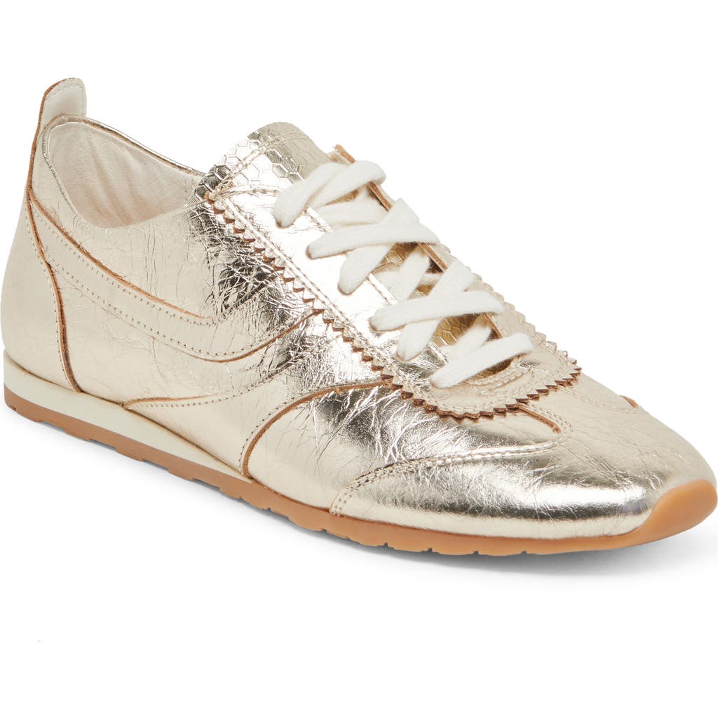 Dolce Vita Delaney Sneaker In Light Gold Crinkle