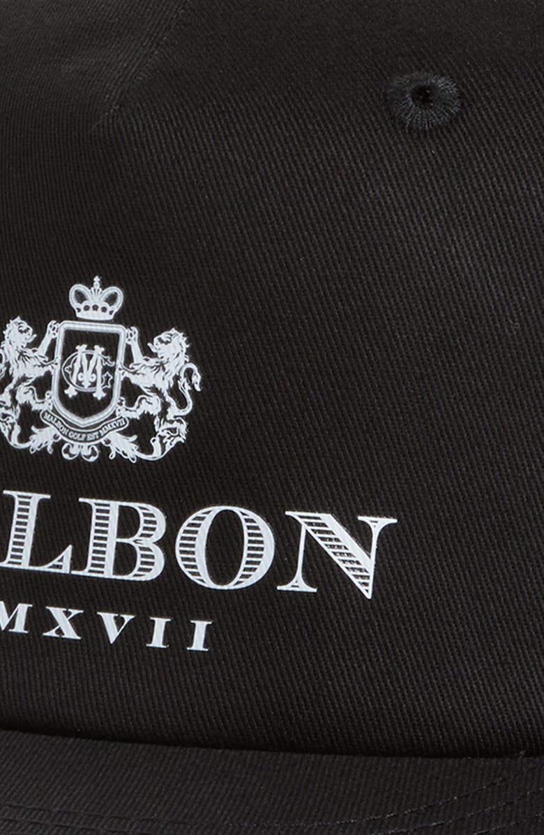 Malbon Golf Monarch Cotton Snapback Baseball Cap, Alternate, color, Black