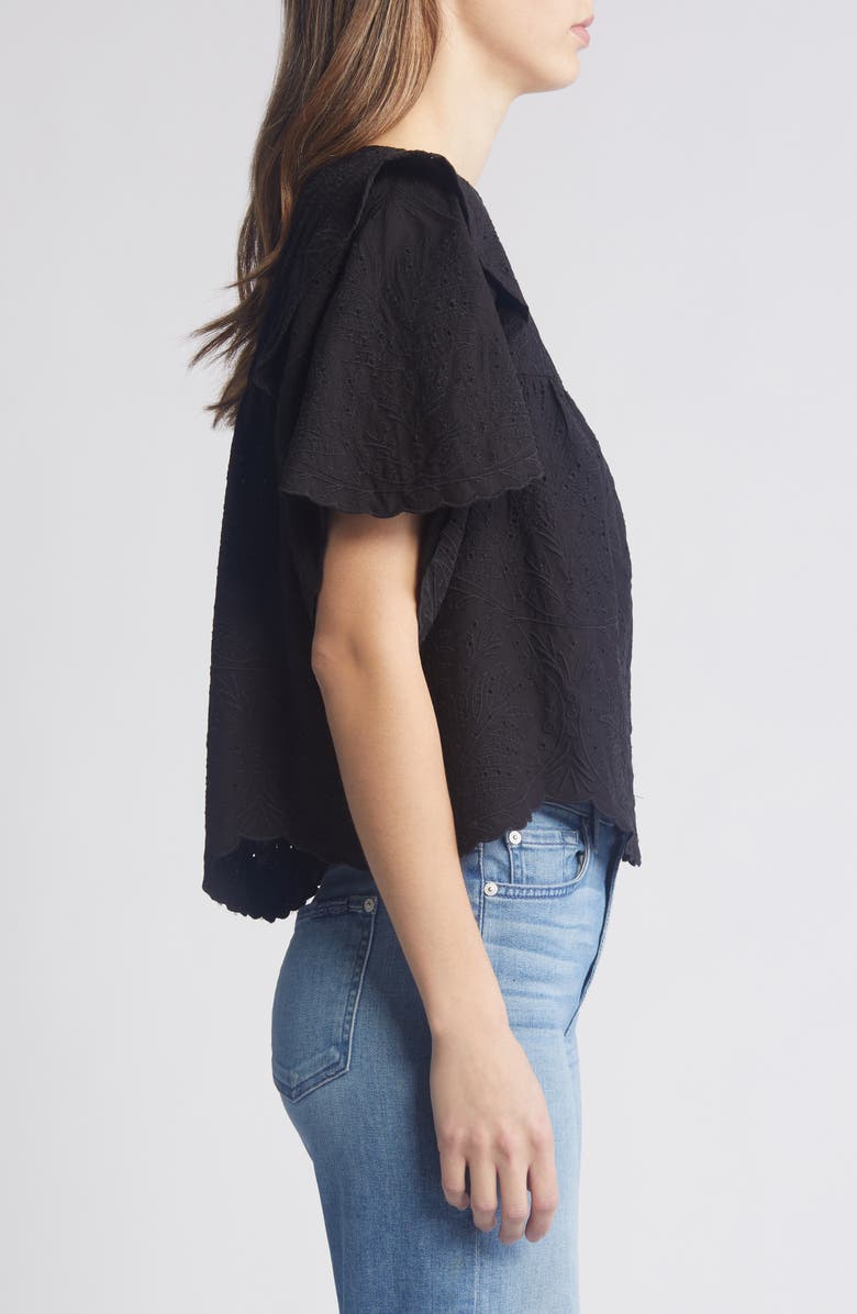 Wit & Wisdom Eyelet Ruffle Top, Alternate, color,