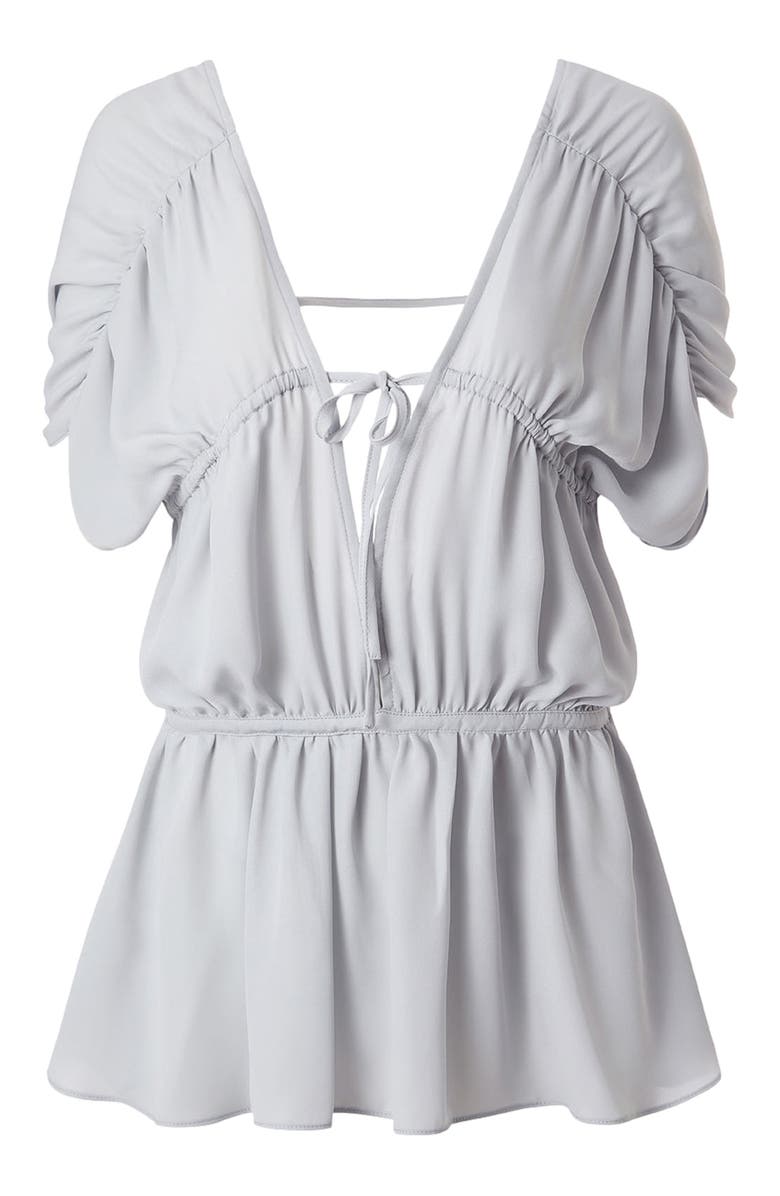 WeWoreWhat Gathered Cap Short Sleeve Top, Alternate, color, Dove