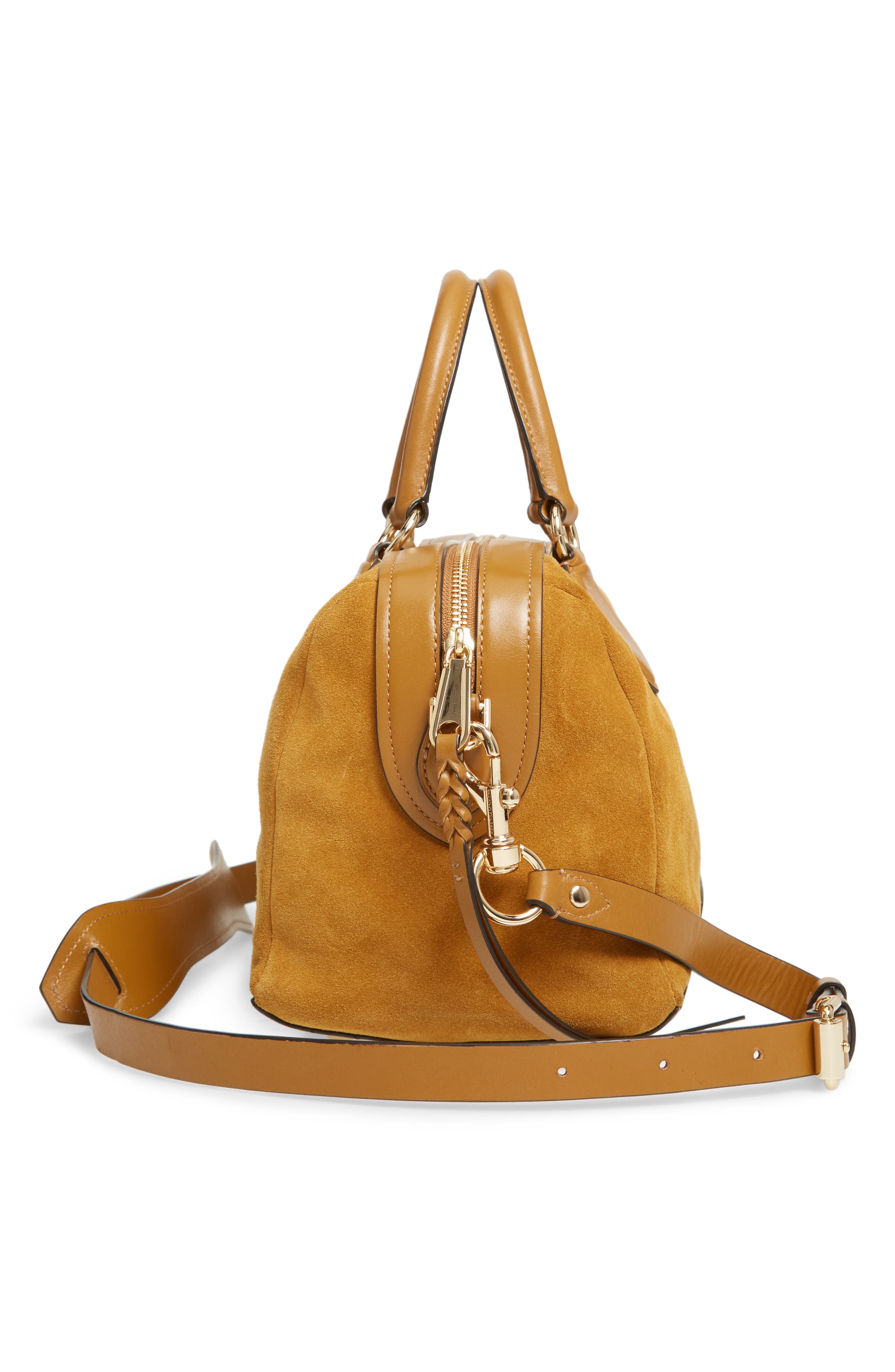 Pippa Suede Duffle Bag, Alternate, color, NUTMEG