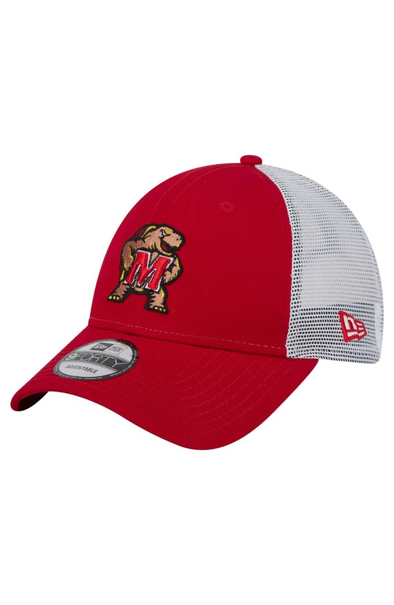 New Era Men's New Era  Red Maryland Terrapins Trucker 9FORTY Adjustable Hat, Main, color, 