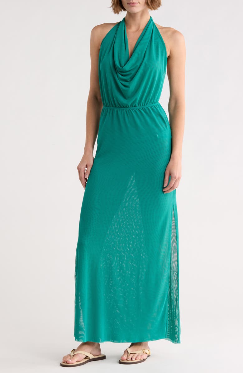 ViX Paula Hermanny Tilly Halter Cover-Up Dress, Main, color, Green