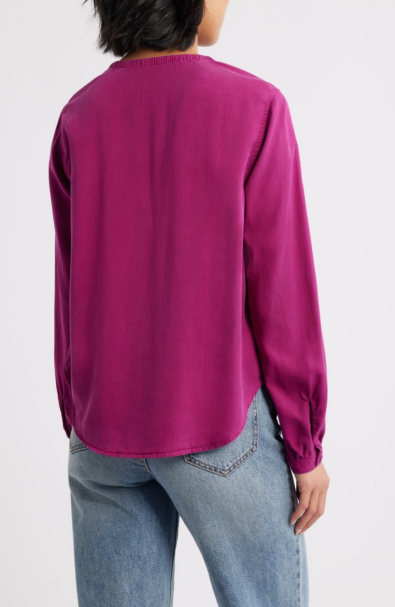 Cloth & Stone Gathered Button-Up Shirt, Alternate, color, Fushia