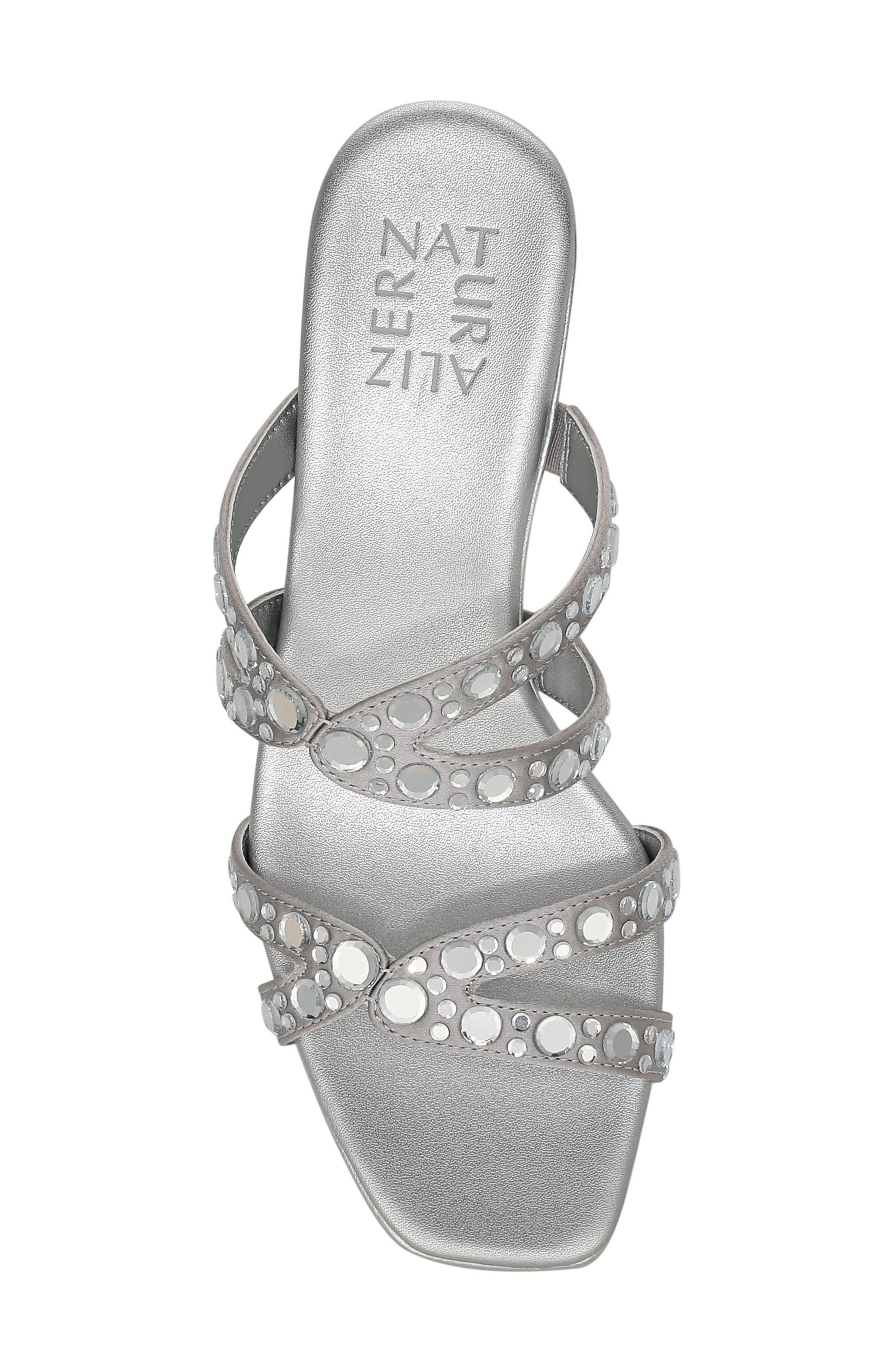 Kimi Slide Sandal, Alternate, color, SILVER SATIN