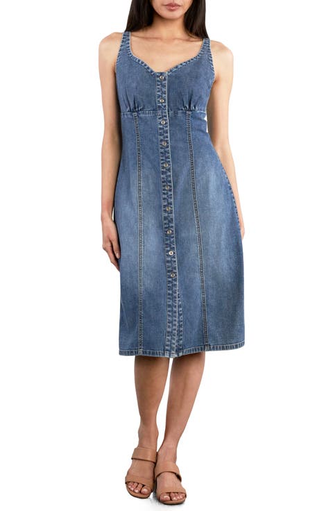 Charm Button Up Denim Dress