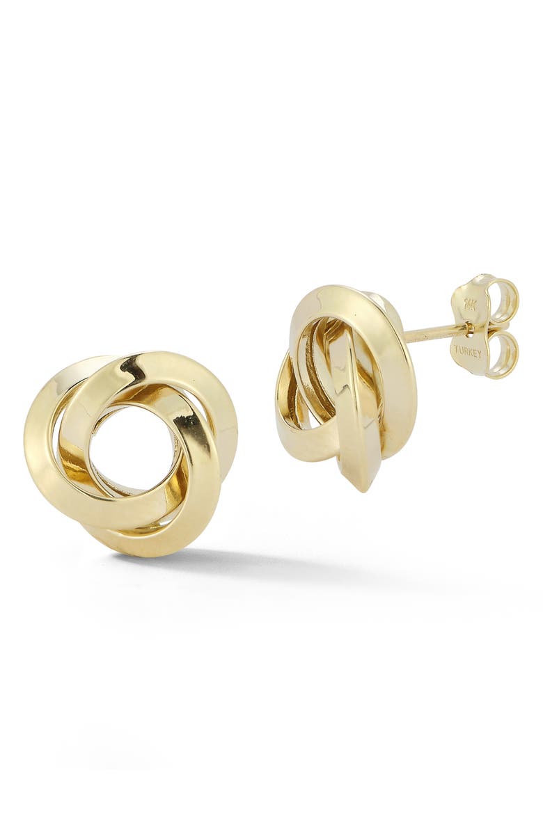 Ember Fine Jewelry 14K Love Knot Stud Earrings, Main, color, Gold