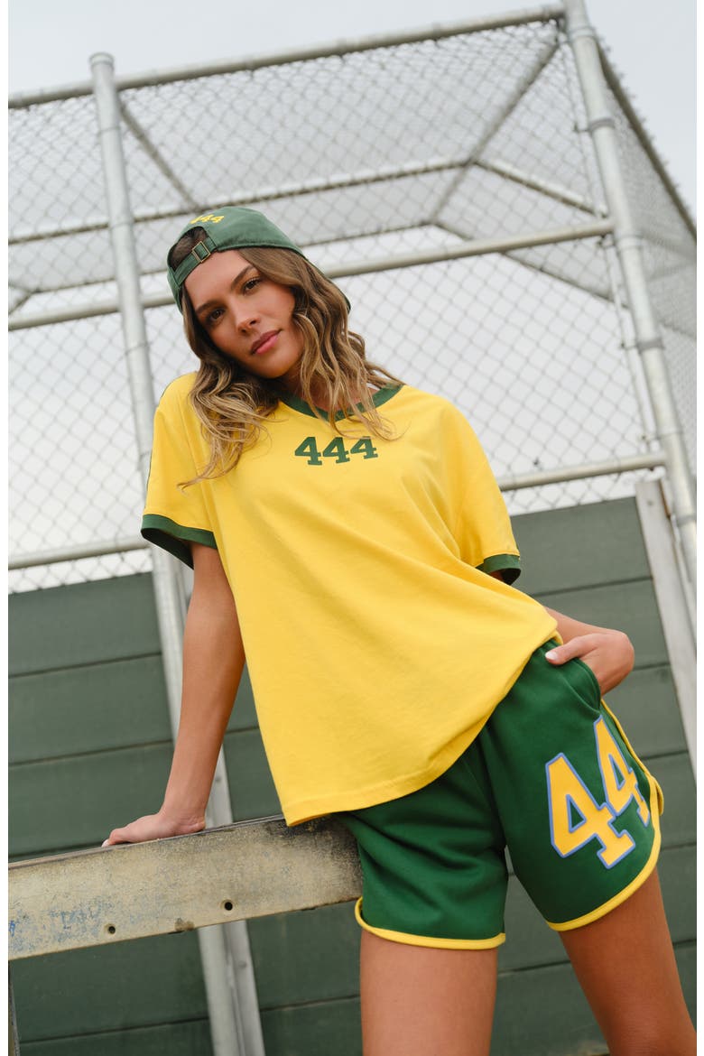 444 Graphic Sweat Shorts, Alternate, color, GREEN