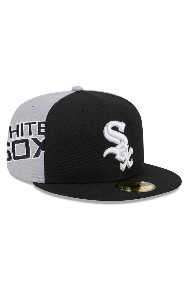 New Era Men's New Era Black/Gray Chicago White Sox Gameday Sideswipe 59FIFTY Fitted Hat, Alternate, color, Black