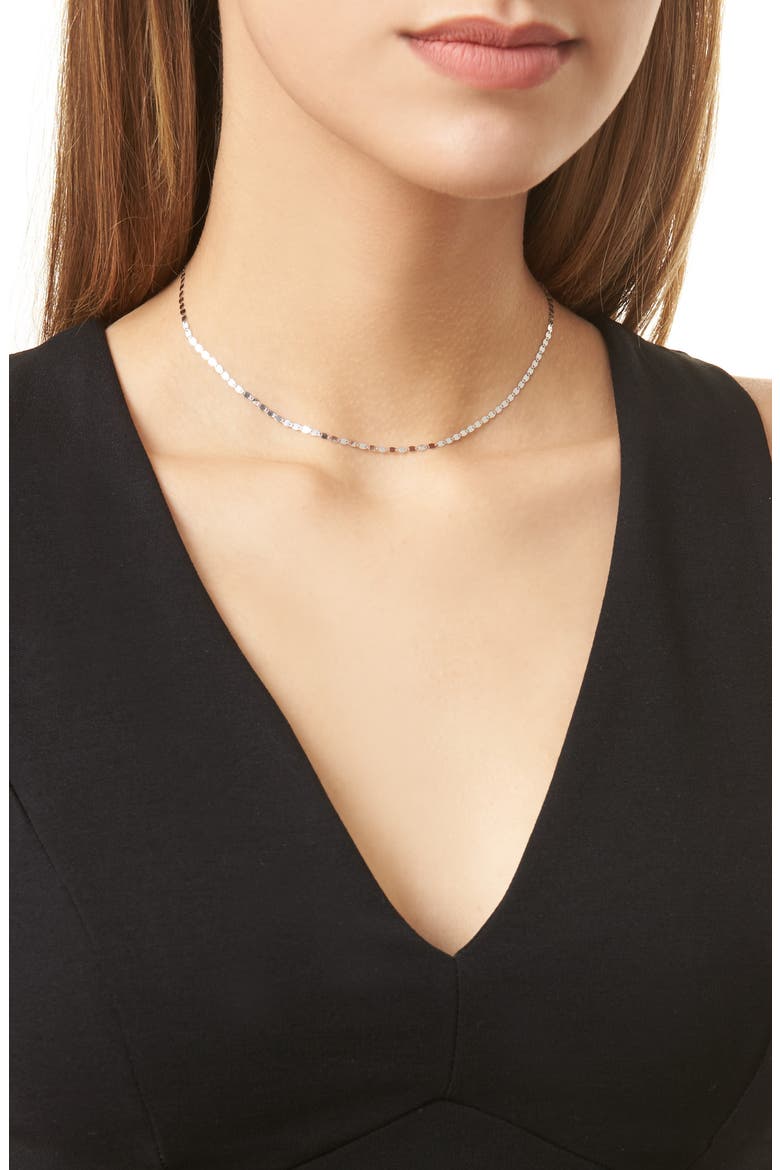 Petite Nude 14K Gold Chain Choker, Alternate, color, WHITE