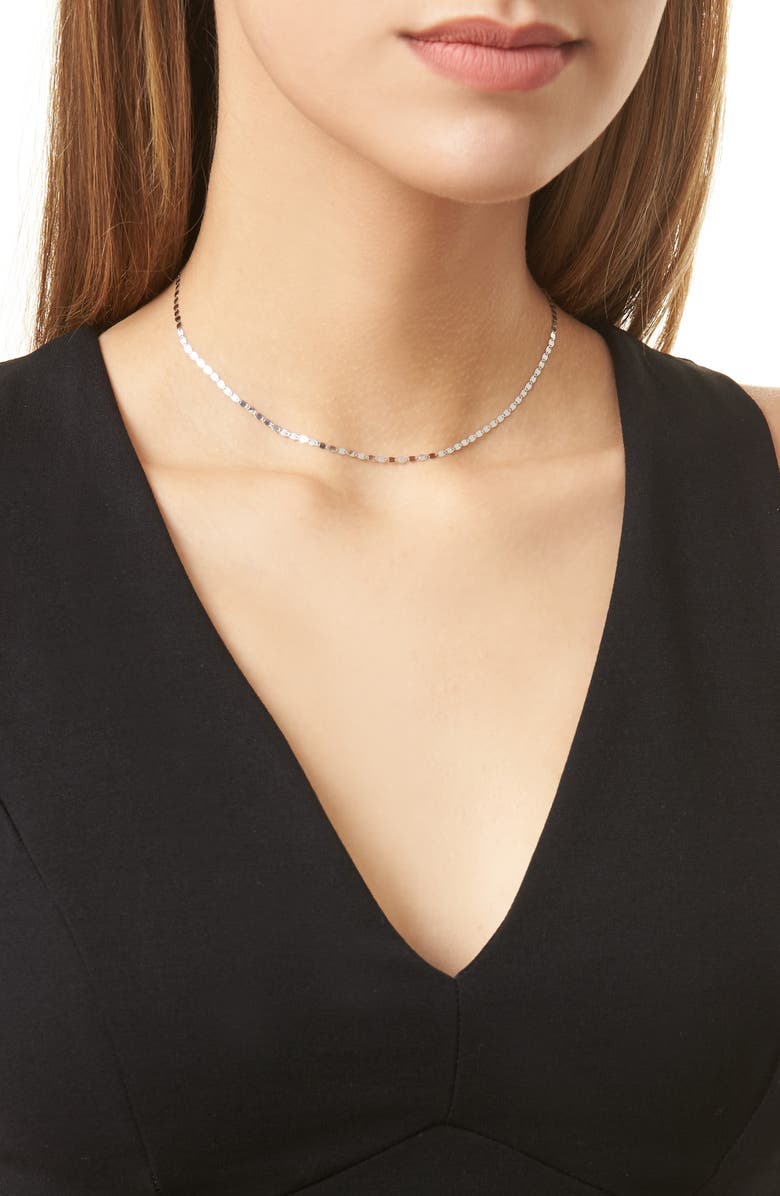LANA Petite Nude 14K Gold Chain Choker, Alternate, color, White Gold