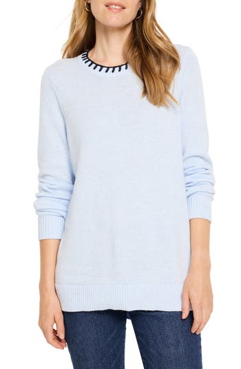 Nic + Zoe Nic+zoe Blanket Stitch Cotton Blend Sweater
