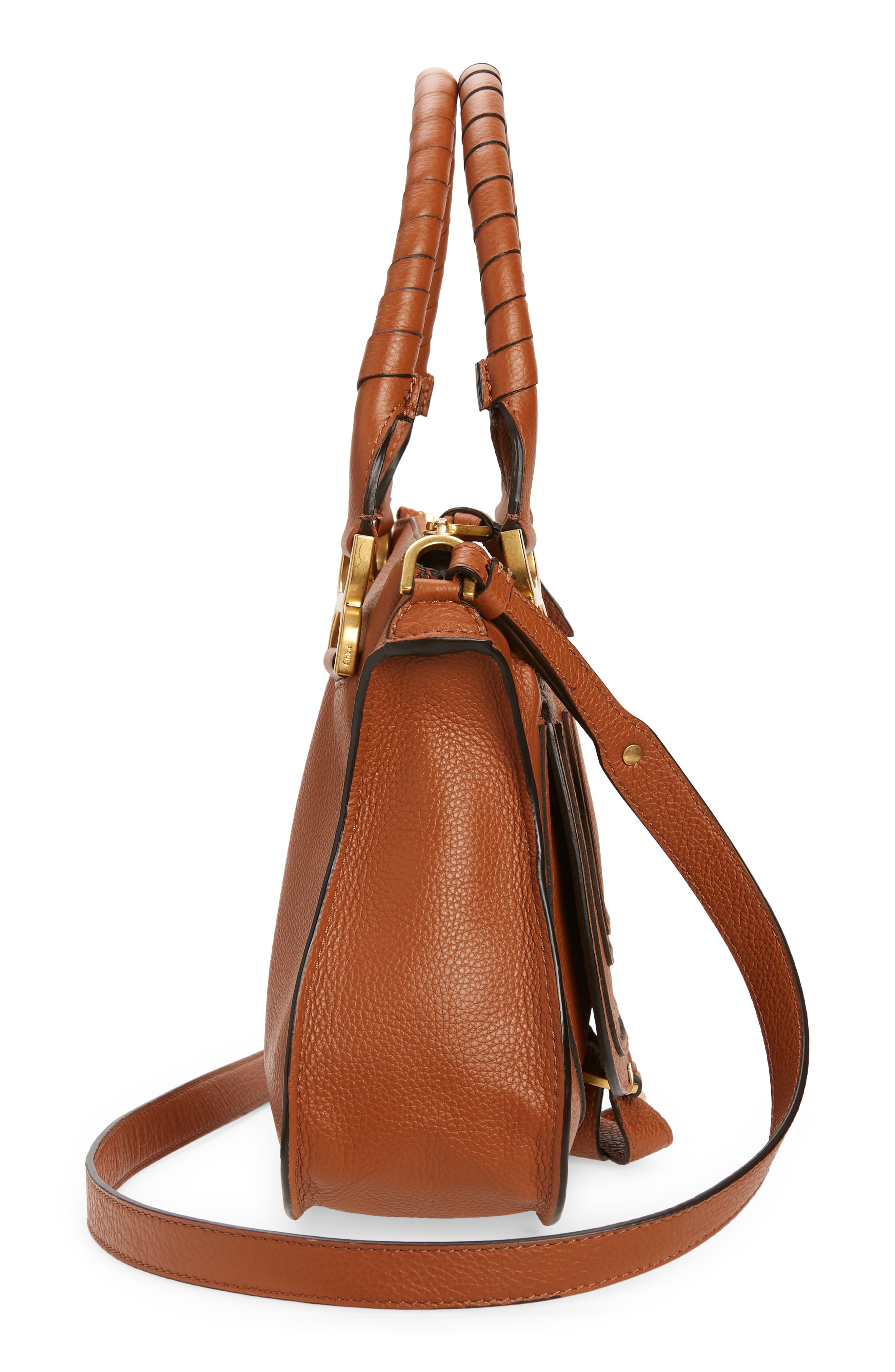 Small Marcie Leather Satchel, Alternate, color, TAN