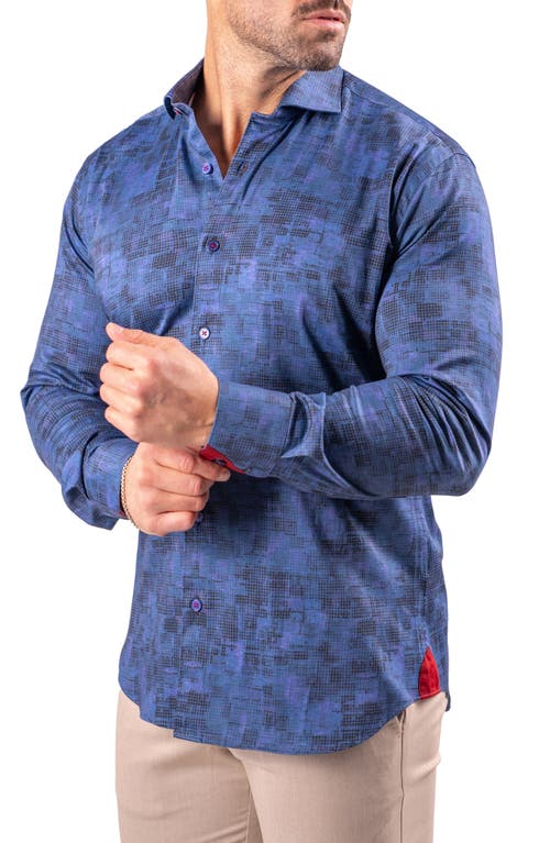 Maceoo Einstein Contemporary Fit Print Cotton Button-up Shirt